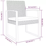 2 db fekete polyrattan kerti étkezőszék