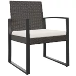 2 db barna polyrattan kerti étkezőszék