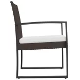 2 db barna polyrattan kerti étkezőszék