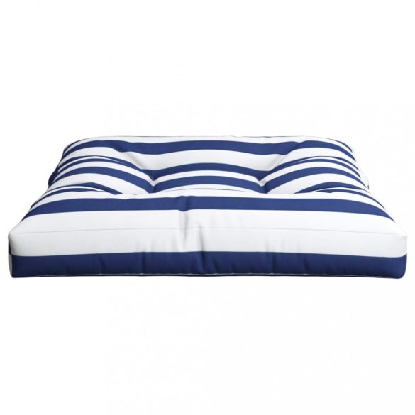 kék és fehér csíkos szövet raklappárna 70x70x12 cm