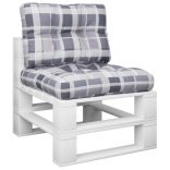 2 db szürke kockás szövet raklappárna