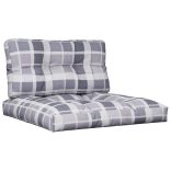 2 db szürke kockás szövet raklappárna