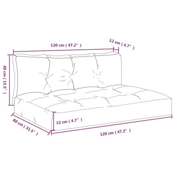 2 db fekete kockás szövet raklappárna