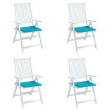 4 db türkiz szövet székpárna 50x50x4 cm