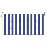 kék/fehér csíkos oxford-szövet kerti padpárna 120x50x4 cm