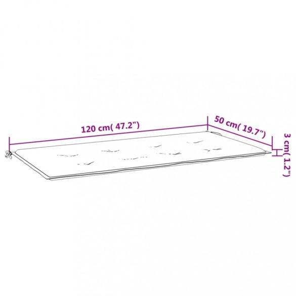 kék/fehér csíkos oxford-szövet kerti padpárna 120x50x4 cm