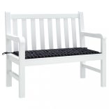 fekete kockás oxford-szövet kerti padpárna 120x50x4 cm