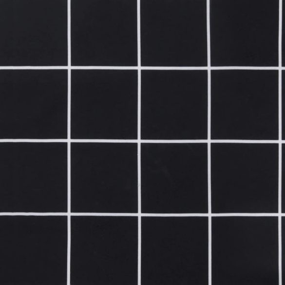 fekete kockás oxford-szövet kerti padpárna 120x50x4 cm