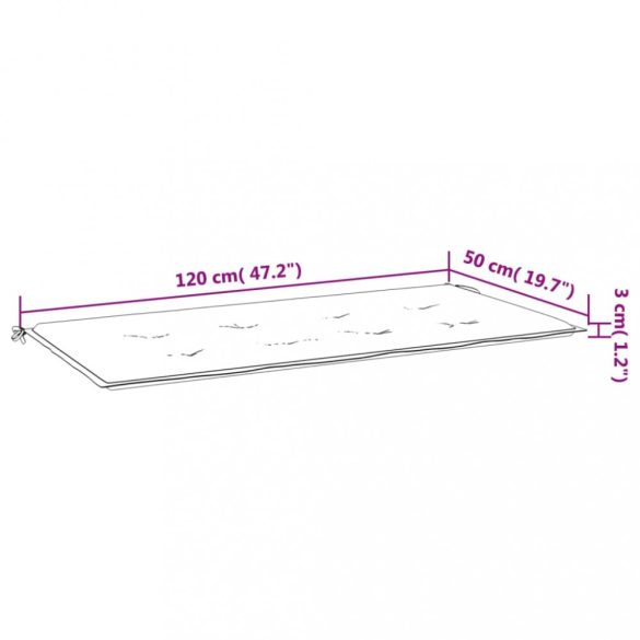 levélmintás oxford szövet kerti padpárna 100 x 50 x 3 cm