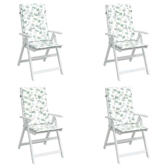 4 db levélmintás szövet magas háttámlájú székpárna