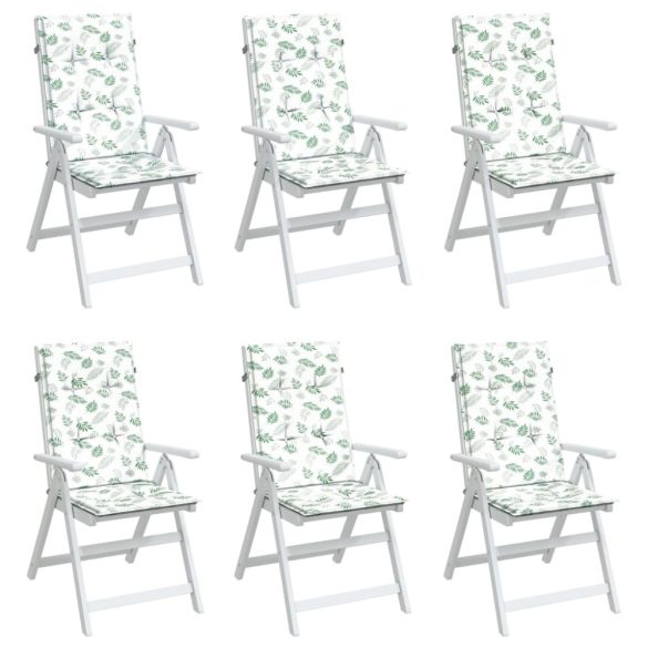 6 db levélmintás szövet magas háttámlájú székpárna