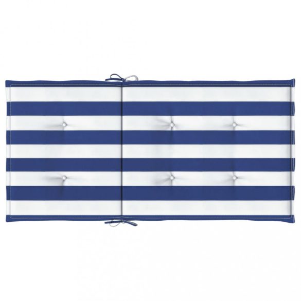 4 db kék és fehér csíkos szövet alacsony háttámlájú párna