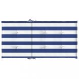 6 db kék és fehér csíkos szövet alacsony háttámlájú párna