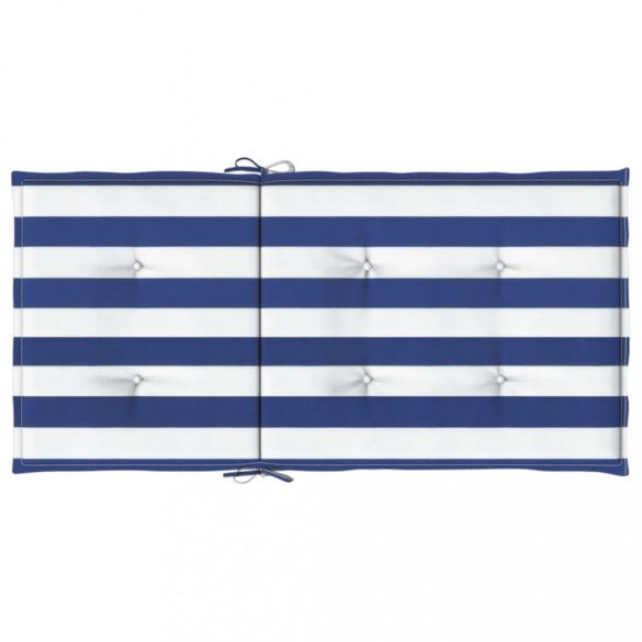 6 db kék és fehér csíkos szövet alacsony háttámlájú párna