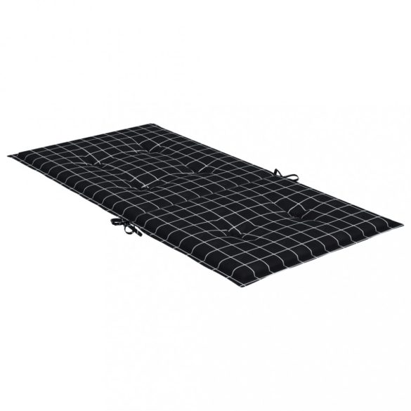 2 db fekete kockás szövet alacsony háttámlájú székpárna