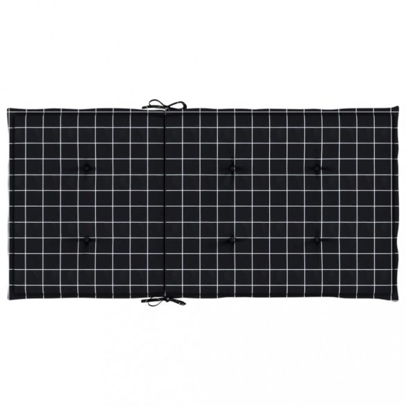 2 db fekete kockás szövet alacsony háttámlájú székpárna