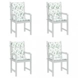 4 db levélmintás szövet alacsony háttámlájú székpárna