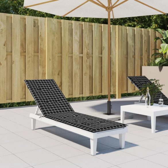 fekete kockás oxford-szövet teraszágypárna