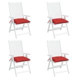 4 db piros oxford szövet székpárna 40 x 40 x 7 cm