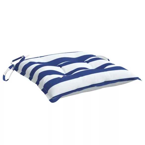 2 db kék és fehér csíkos szövet székpárna 40x40x7 cm
