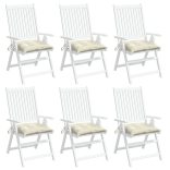 6 db krémfehér oxford szövet székpárna 50 x 50 x 7 cm