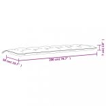 kék és fehér csíkos szövet kerti padpárna 200 x 50 x 7 cm