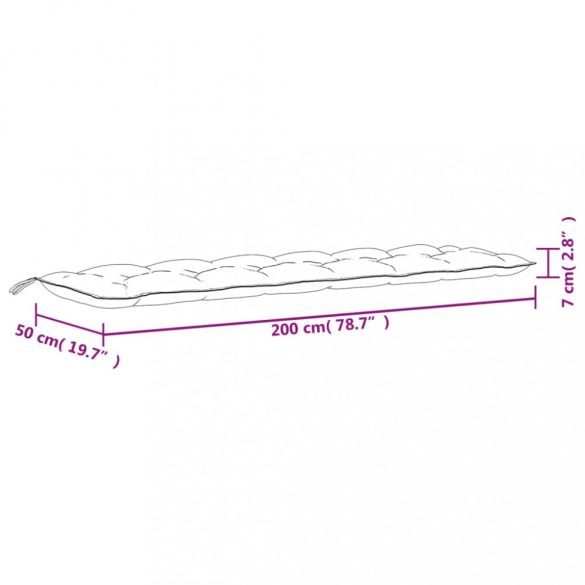 többszínű szövet kerti padpárna 200 x 50 x 7 cm