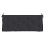 2 db fekete oxford szövet kerti padpárna 120 x 50 x 7 cm