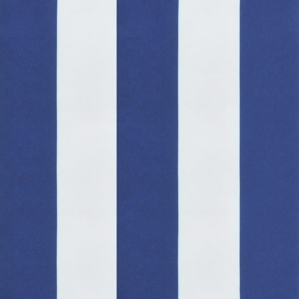 2 db kék és fehér csíkos szövet kerti padpárna 200 x 50 x 7 cm