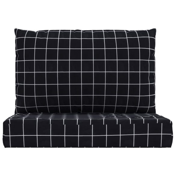 2 db fekete kockás oxford szövet raklappárna