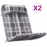 2 db szürke kockás oxford-szövet Adirondack-székpárna