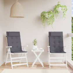   2 db antracitszürke oxford-szövet magas háttámlájú székpárna