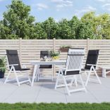 4 db antracitszürke oxford szövet magas háttámlájú székpárna