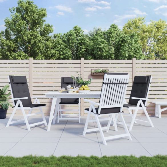 4 db antracitszürke oxford szövet magas háttámlájú székpárna