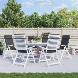 6 db antracitszürke oxford szövet magas háttámlájú székpárna