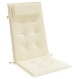 2 db krémszínű oxford-szövet magas háttámlájú székpárna