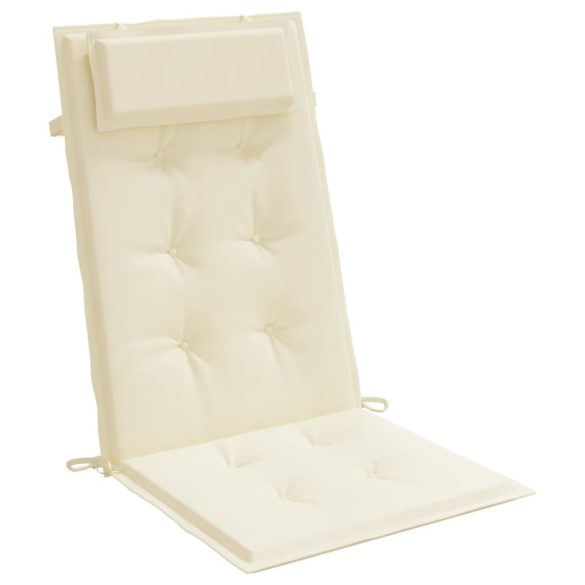 2 db krémszínű oxford-szövet magas háttámlájú székpárna