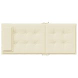 2 db krémszínű oxford-szövet magas háttámlájú székpárna