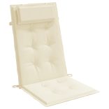 4 db krémszínű oxford-szövet magas háttámlájú székpárna