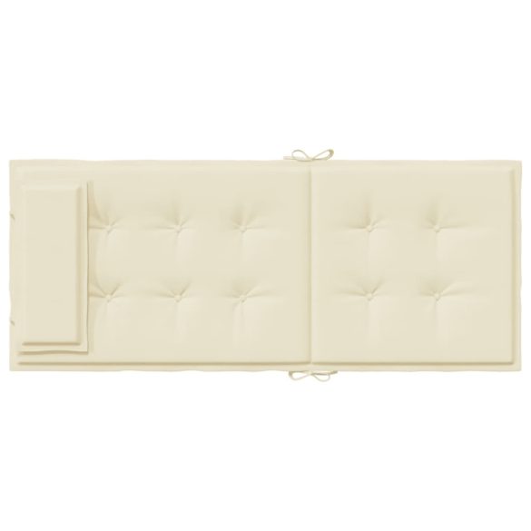 6 db krémszínű oxford-szövet magas háttámlájú székpárna