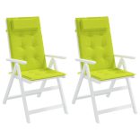 2 db világoszöld oxford szövet magas háttámlájú székpárna