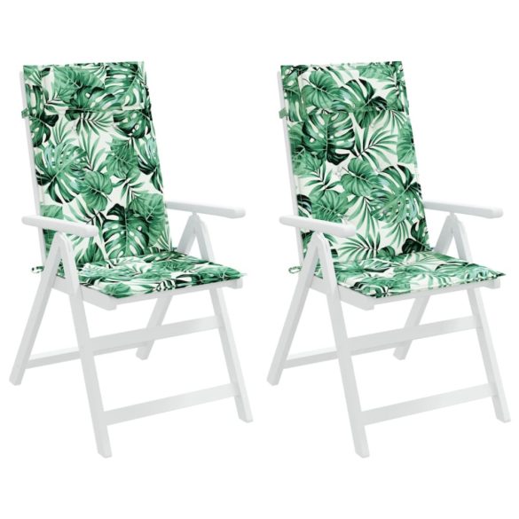 2 db levélmintás oxford-szövet magas háttámlájú székpárna