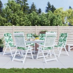   6 db levélmintás oxford szövet magas háttámlájú székpárna