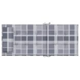 4 db szürke kockás oxford szövet magas háttámlájú székpárna