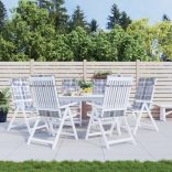 6 db szürke kockás oxford szövet magas háttámlájú székpárna