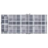 6 db szürke kockás oxford szövet magas háttámlájú székpárna