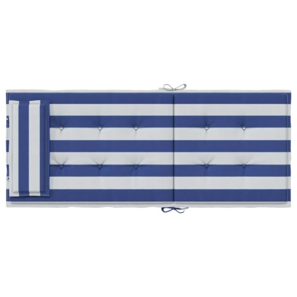 6 db kék/fehér csíkos oxford szövet magas háttámlájú székpárna