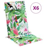 6 db többszínű oxford szövet magas háttámlájú székpárna