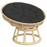 fekete oxford-szövet kerek párna Ø 100 x 11 cm