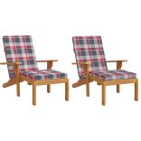 2 db piros kockás oxford szövet nyugágypárna